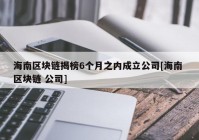 海南区块链揭榜6个月之内成立公司[海南 区块链 公司]