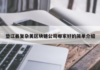 垫江县复杂美区块链公司哪家好的简单介绍